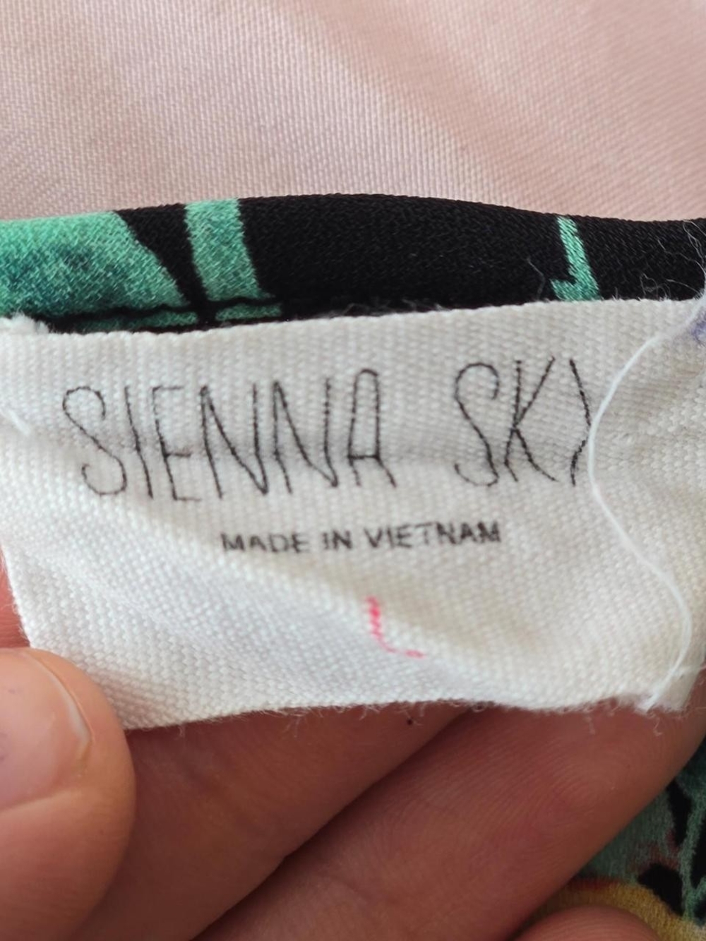 Sienna Sky Black and Teal Printed Tank Top